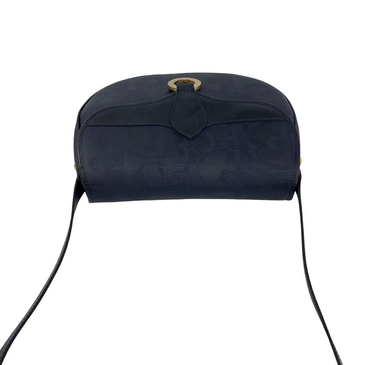 Dior Vintage Logo Trotter Leather Shoulder Bag Crossbody Navy — view 4
