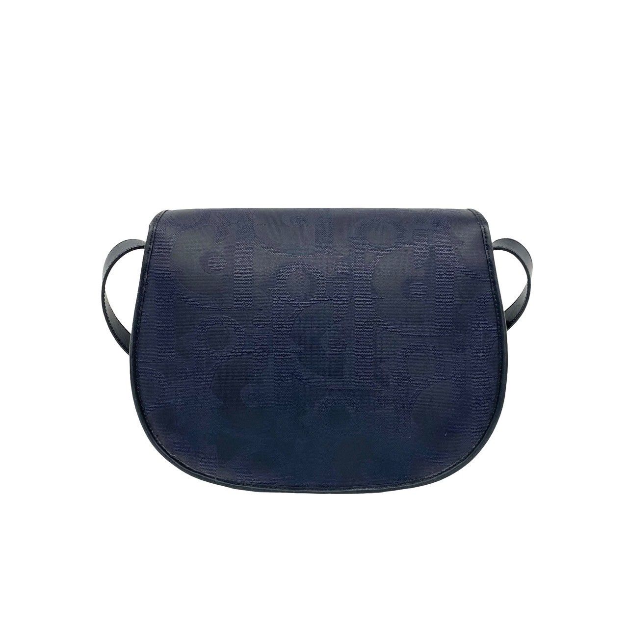 Dior Vintage Logo Trotter Leather Shoulder Bag Crossbody Navy — view 3