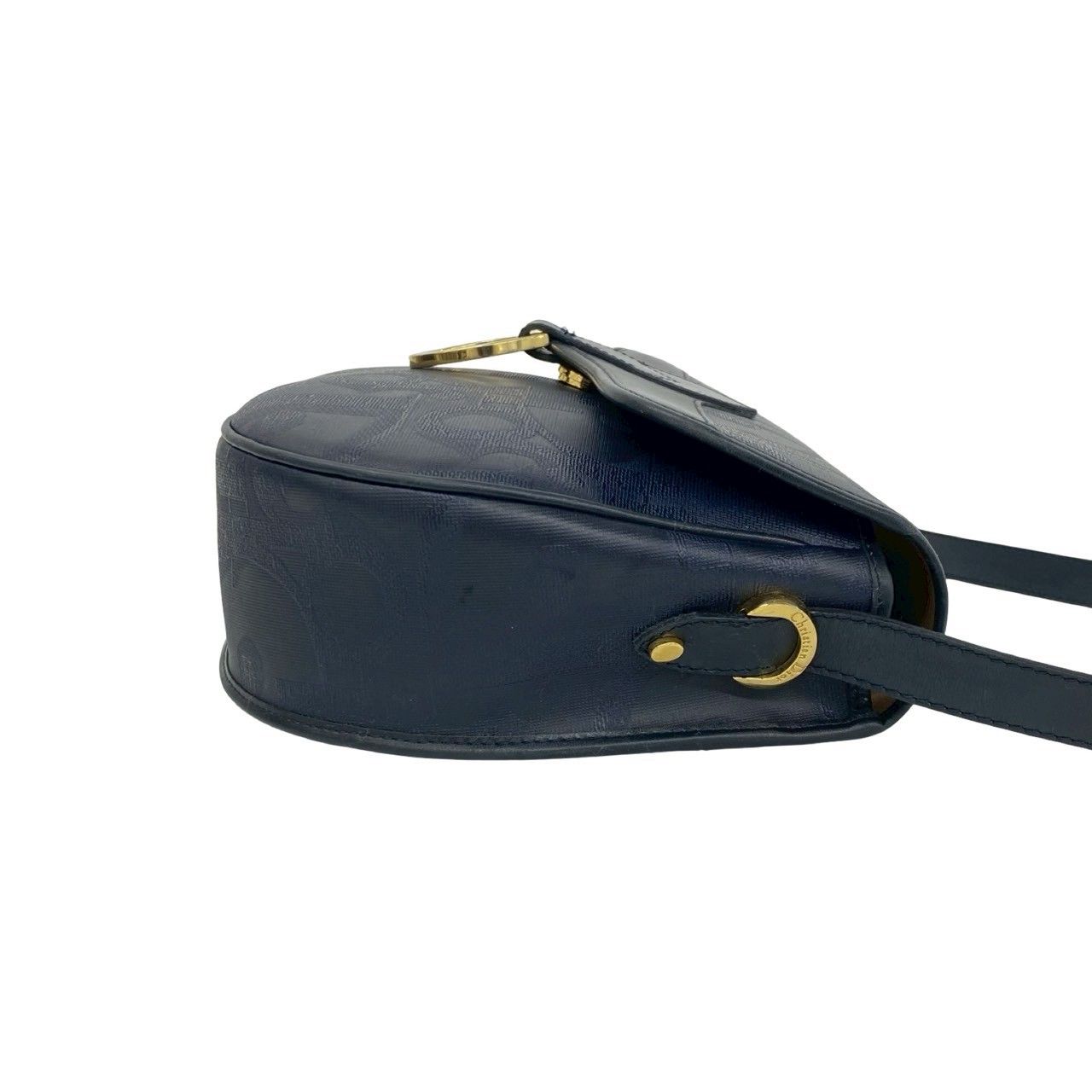 Dior Vintage Logo Trotter Leather Shoulder Bag Crossbody Navy — view 6