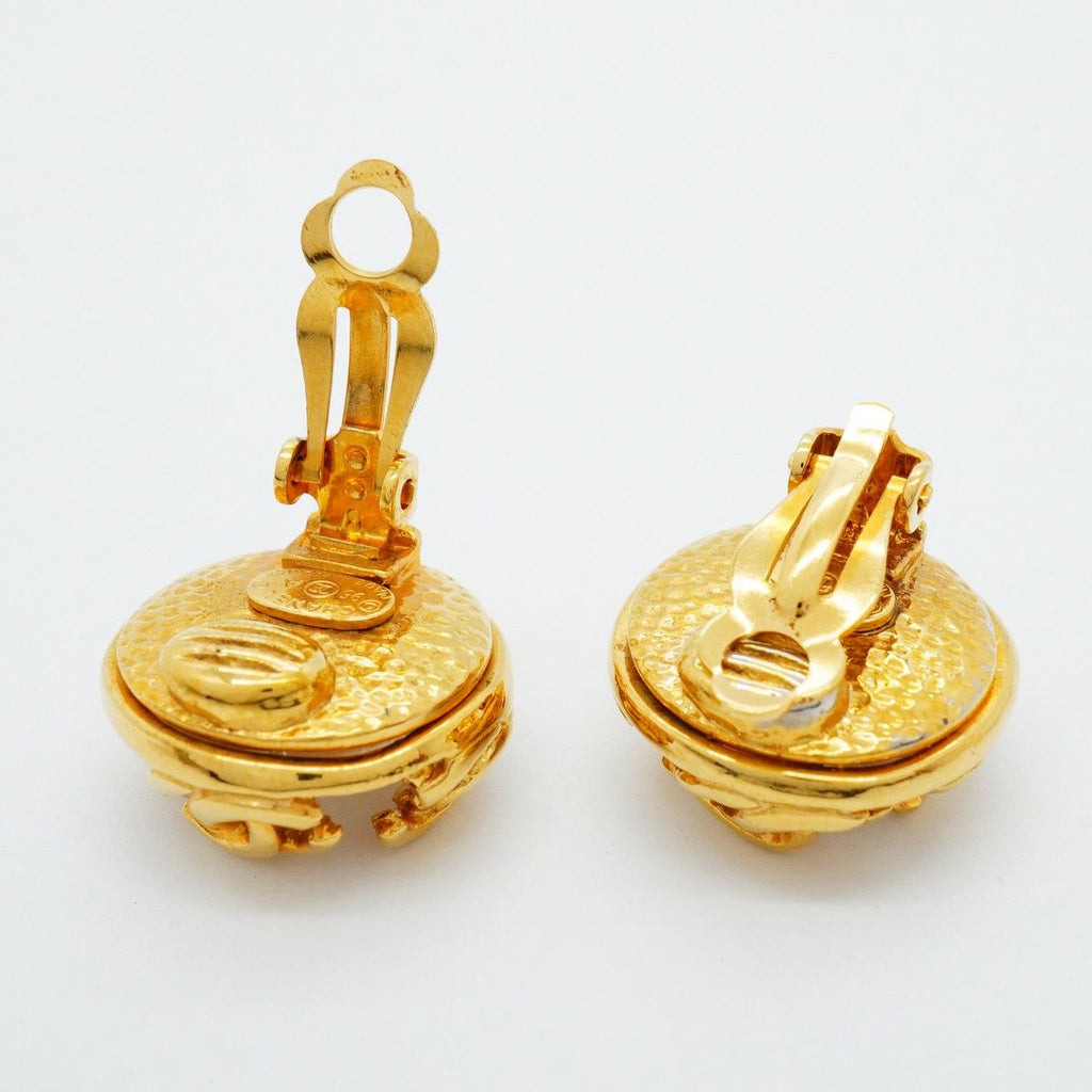 Chanel Earrings Vintage CC Logo Round — view 3