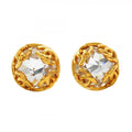 Chanel Earrings Vintage CC Logo Round