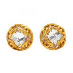 Chanel Earrings Vintage CC Logo Round
