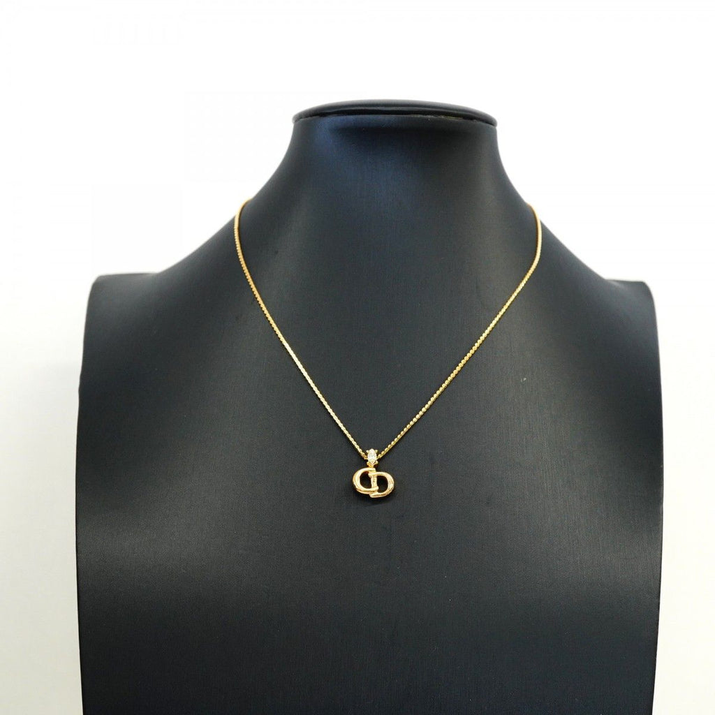 Dior Necklace CD Logo Gold Plated Rhinestone — view 5