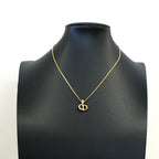 Dior Necklace CD Logo Gold Plated Rhinestone — view 5