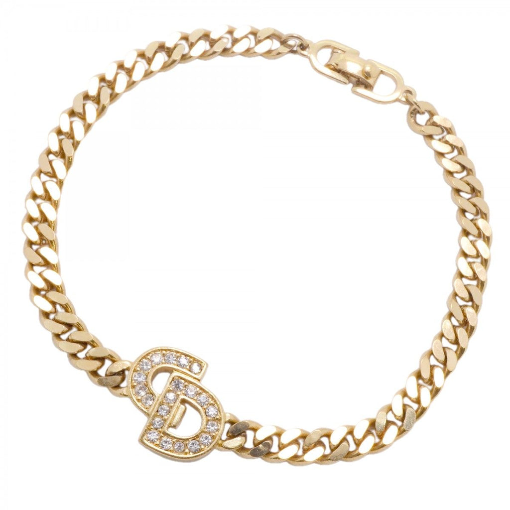 Dior Bracelet CD Logo Gold Plated Rhinestone