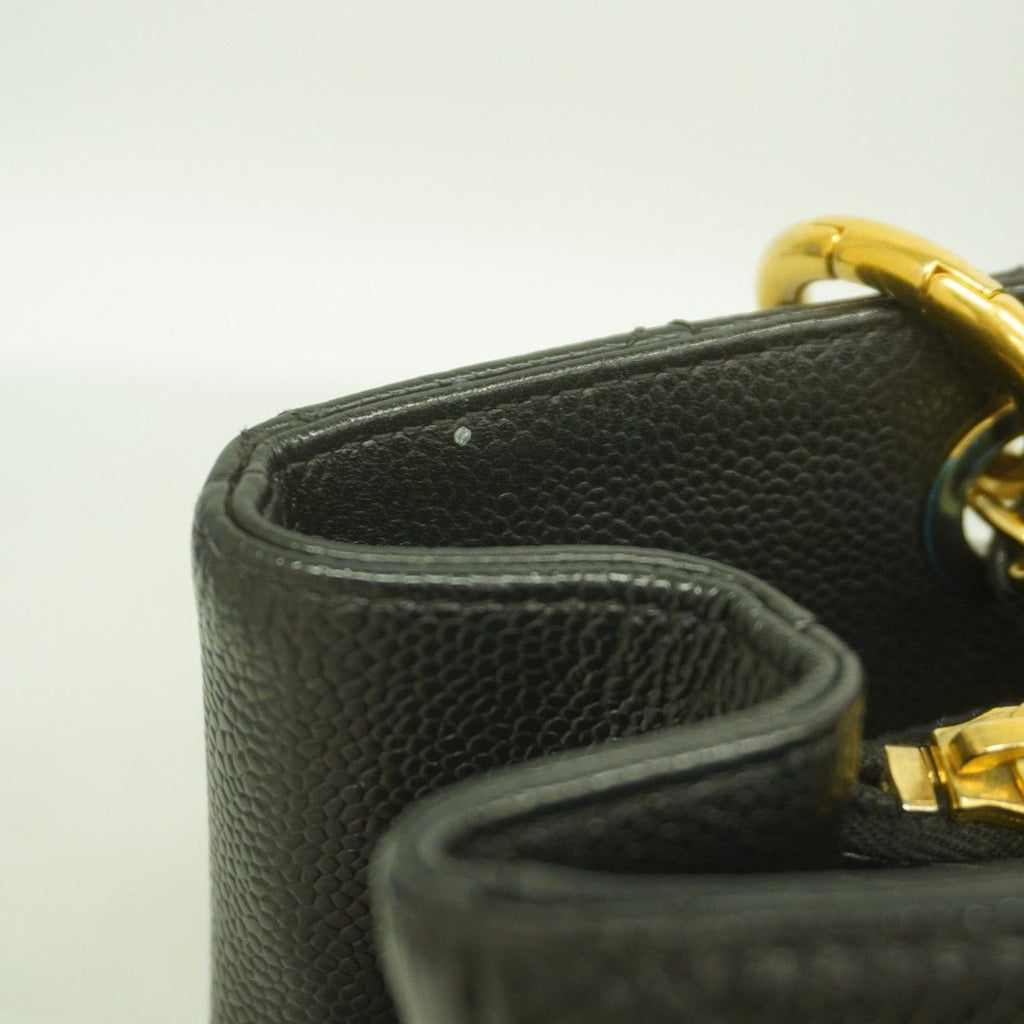 Chanel Chain Tote Quilted Caviar Leather Black Gold — view 9