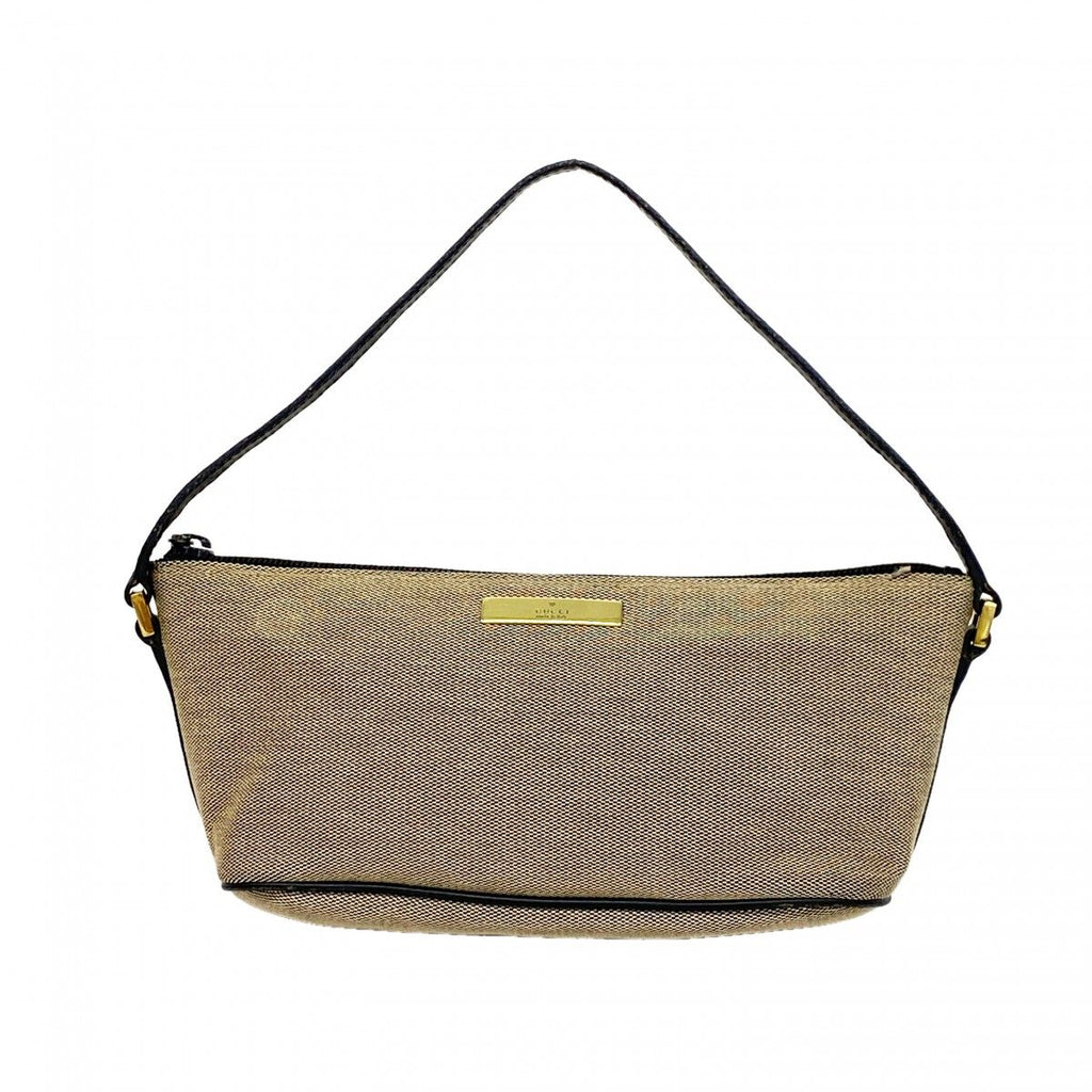 Gucci Handbag Canvas Black Gray Gold