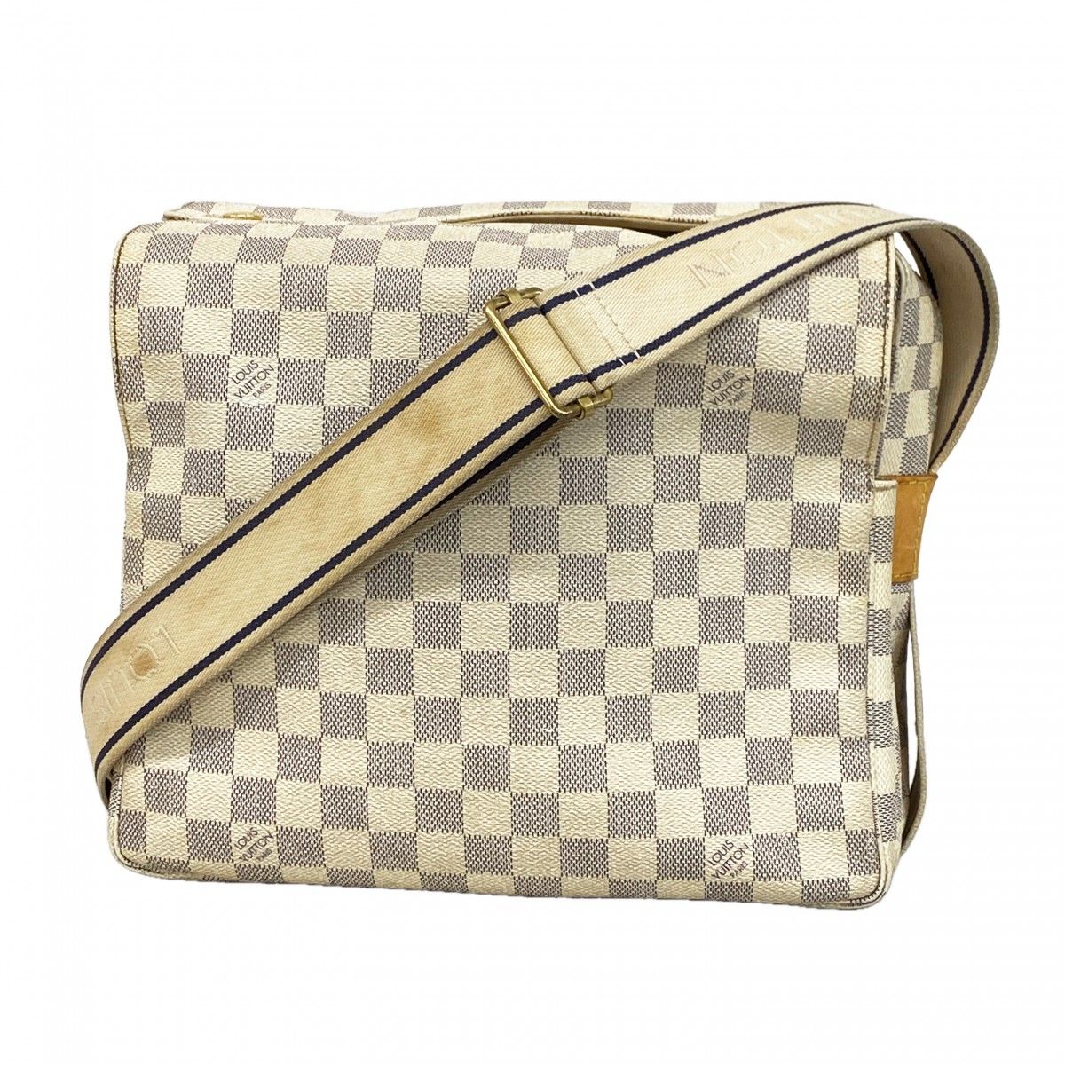 Louis Vuitton Shoulder Bag Damier Azur Naviglio White