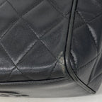 Chanel Shoulder Bag Quilted Lambskin Black Gold — view 6