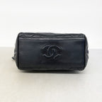 Chanel Shoulder Bag Quilted Lambskin Black Gold — view 3
