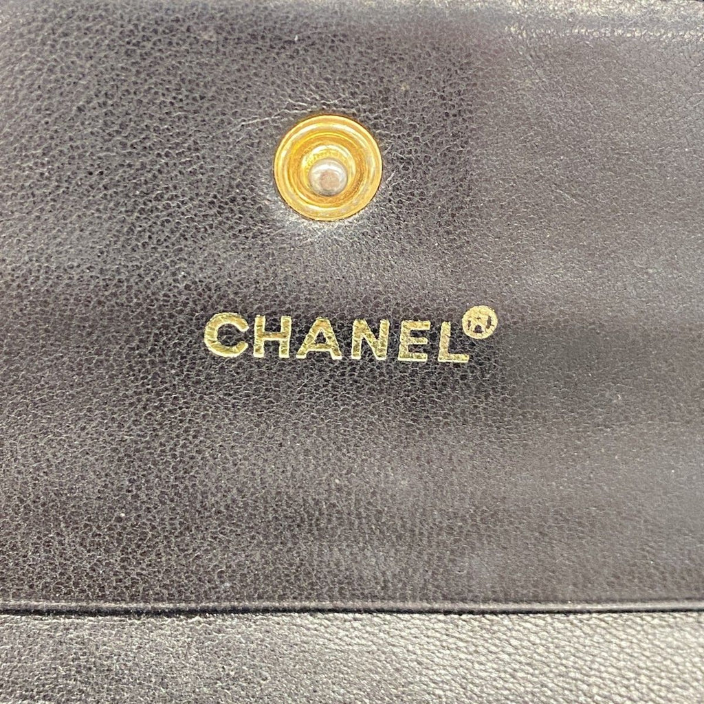 Chanel Trifold Wallet Choco Bar Lambskin Black Gold — view 4