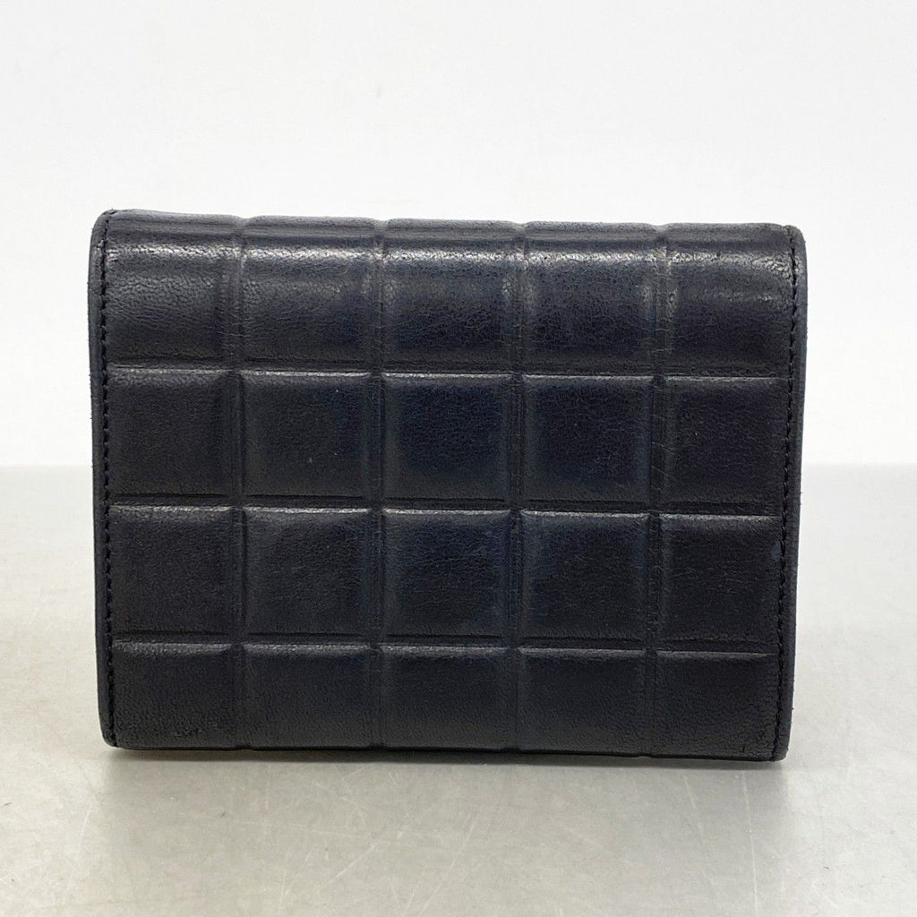 Chanel Trifold Wallet Choco Bar Lambskin Black Gold — view 9