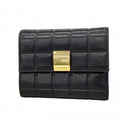 Chanel Trifold Wallet Choco Bar Lambskin Black Gold