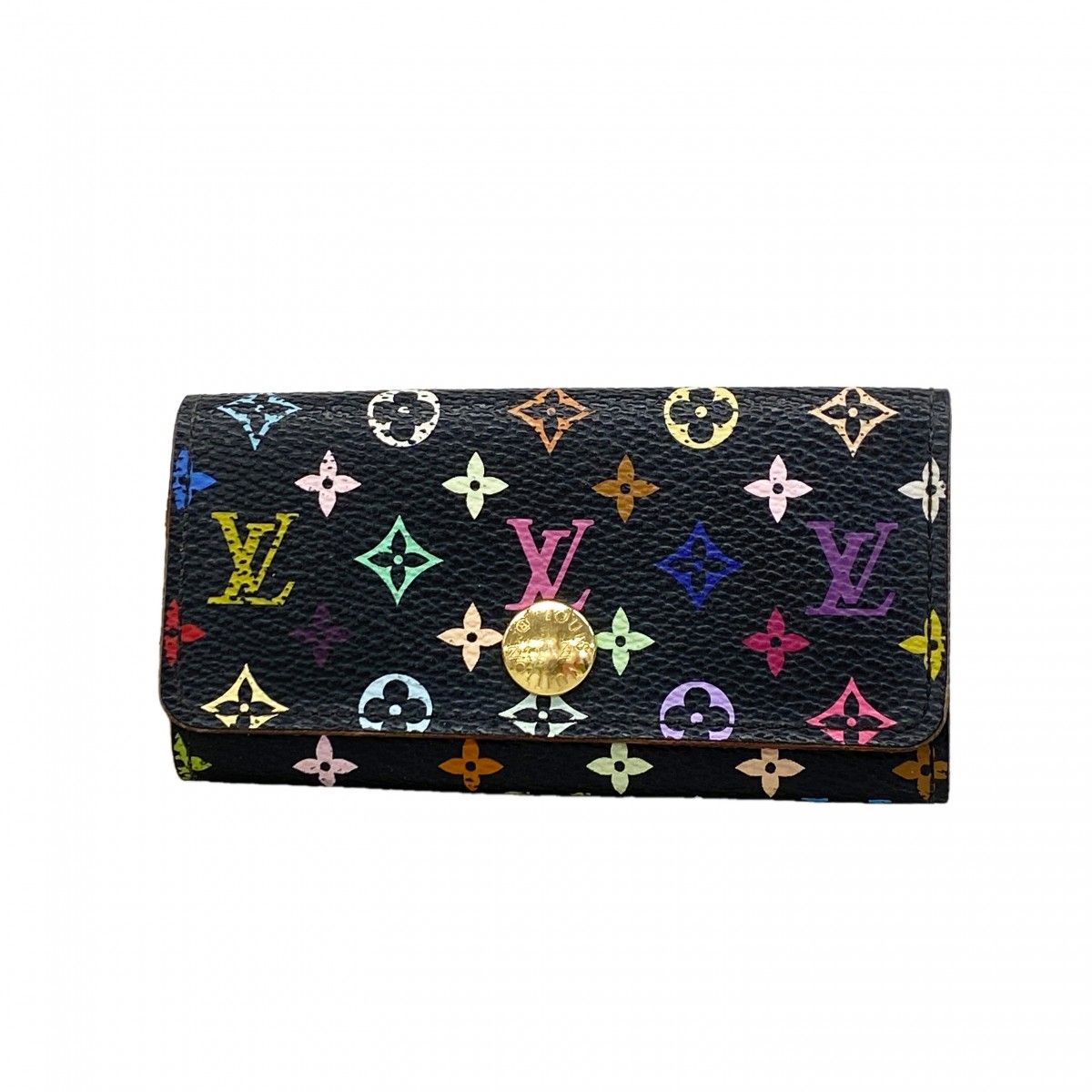 Louis Vuitton Key Case Monogram Multicolor Multicles 4 Noir Grenade Key Holder