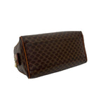 Celine Macadam Blason Triomphe Pattern Logo Leather Mini Boston Bag Brown — view 7