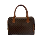 Celine Macadam Blason Triomphe Pattern Logo Leather Mini Boston Bag Brown — view 3