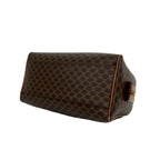 Celine Macadam Blason Triomphe Pattern Logo Leather Mini Boston Bag Brown — view 8