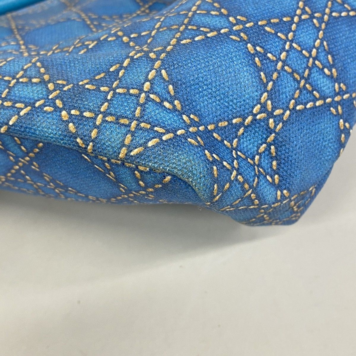 Dior Tote Cannage Panarea Leather Blue Silver — view 7