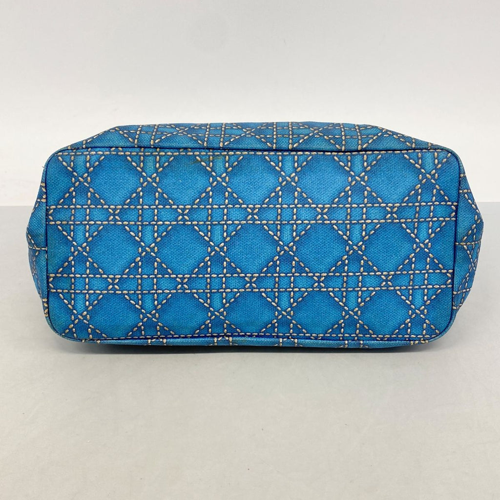 Dior Tote Cannage Panarea Leather Blue Silver — view 3
