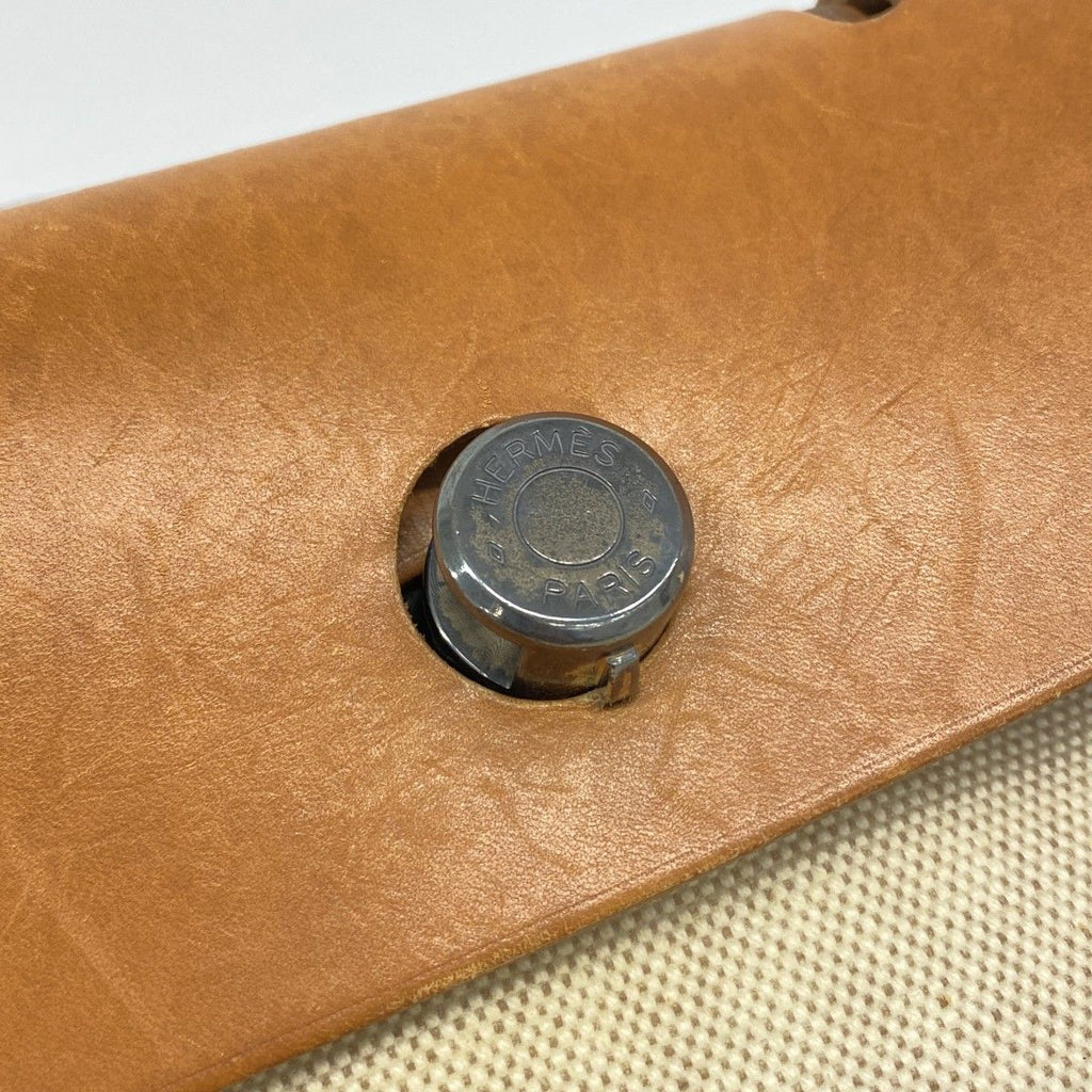 Hermes Backpack Herbag a Dos PM Toile Ash Natural Silver — view 9