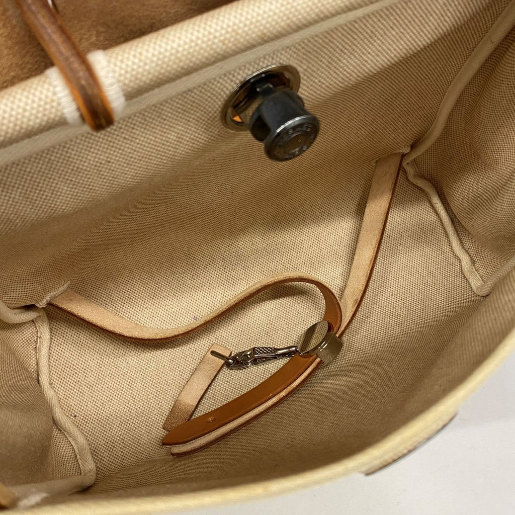 Hermes Backpack Herbag a Dos PM Toile Ash Natural Silver — view 4
