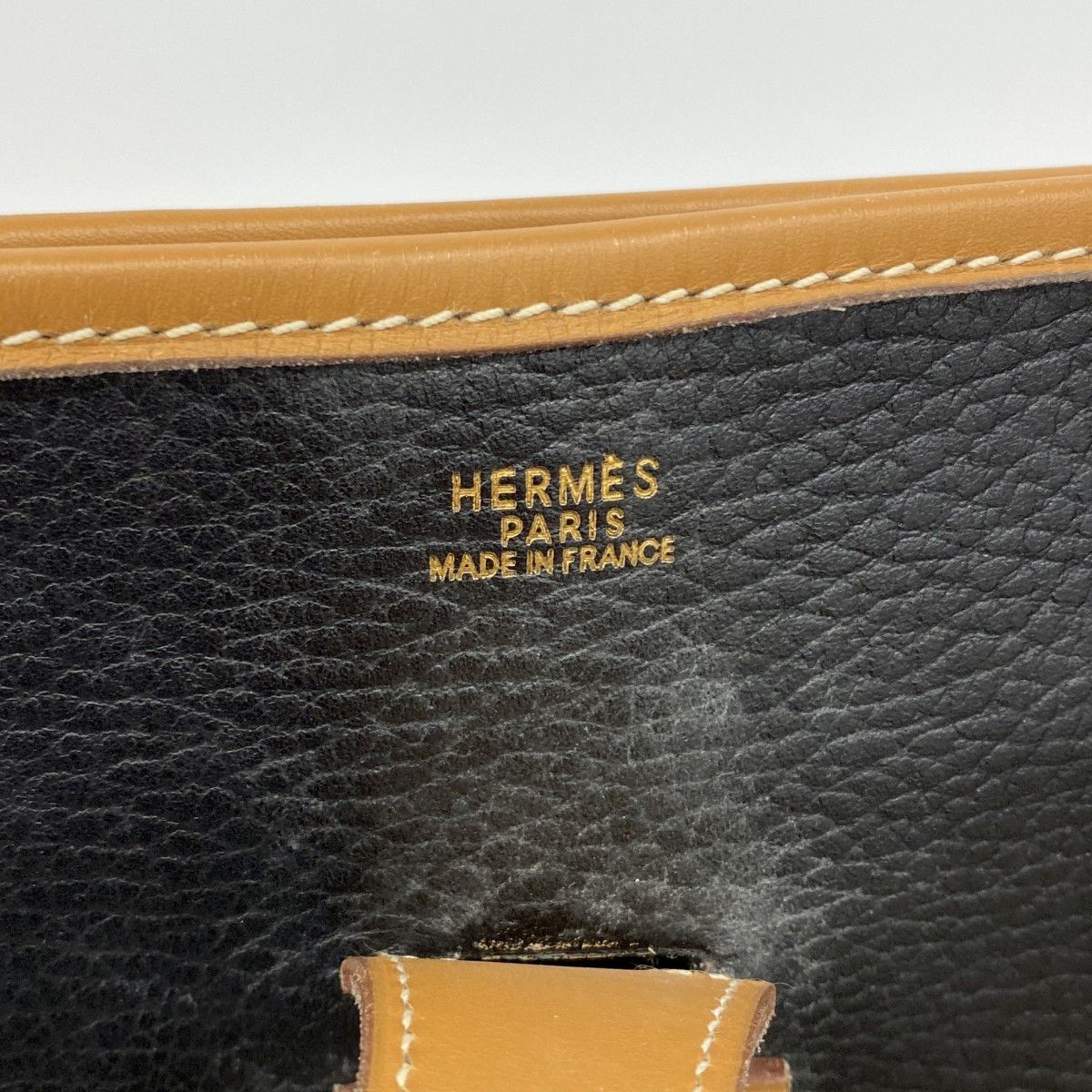 Hermes Shoulder Bag Evelyne Ardennes Black Gold Champagne — view 5