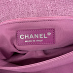 Chanel Shoulder Bag Quilted Tweed Pink Purple — view 5