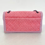 Chanel Shoulder Bag Quilted Tweed Pink Purple — view 8