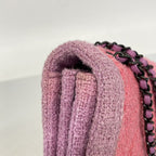Chanel Shoulder Bag Quilted Tweed Pink Purple — view 7