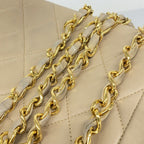 Chanel Shoulder Bag Quilted Lambskin Beige Gold — view 8