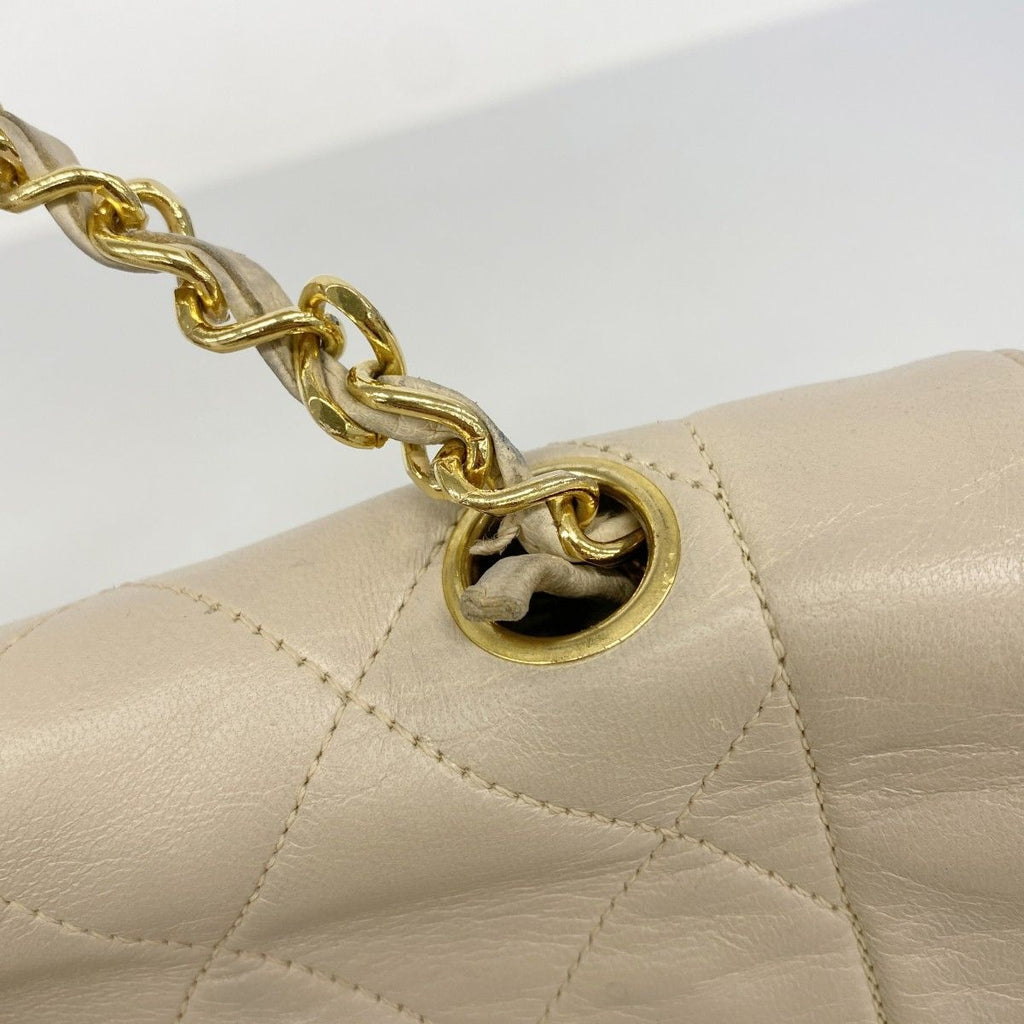 Chanel Shoulder Bag Quilted Lambskin Beige Gold — view 7