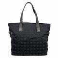 Chanel Tote New Travel Nylon Black Gold