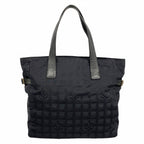 Chanel Tote New Travel Nylon Black Gold