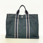 Hermes Tote Fourre Tout MM Canvas Black Silver — view 9