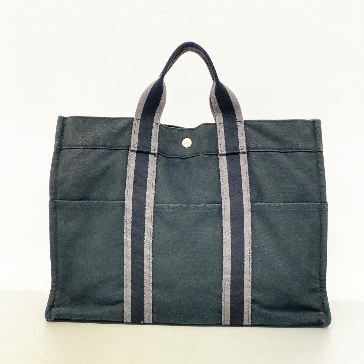 Hermes Tote Fourre Tout MM Canvas Black Silver — view 9