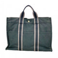 Hermes Tote Fourre Tout MM Canvas Black Silver