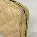 Chanel Wallet Quilted Caviar Leather Beige Gold — view 5