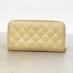 Chanel Wallet Quilted Caviar Leather Beige Gold — view 8