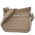 Hermes Shoulder Bag Gipsiere 28 Taurillon Clemence Etoupe Silver
