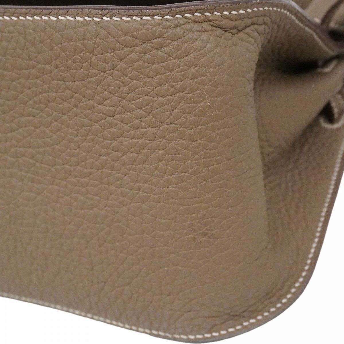 Hermes Shoulder Bag Gipsiere 28 Taurillon Clemence Etoupe Silver — view 7
