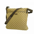 Gucci Shoulder Bag GG Canvas Beige Silver