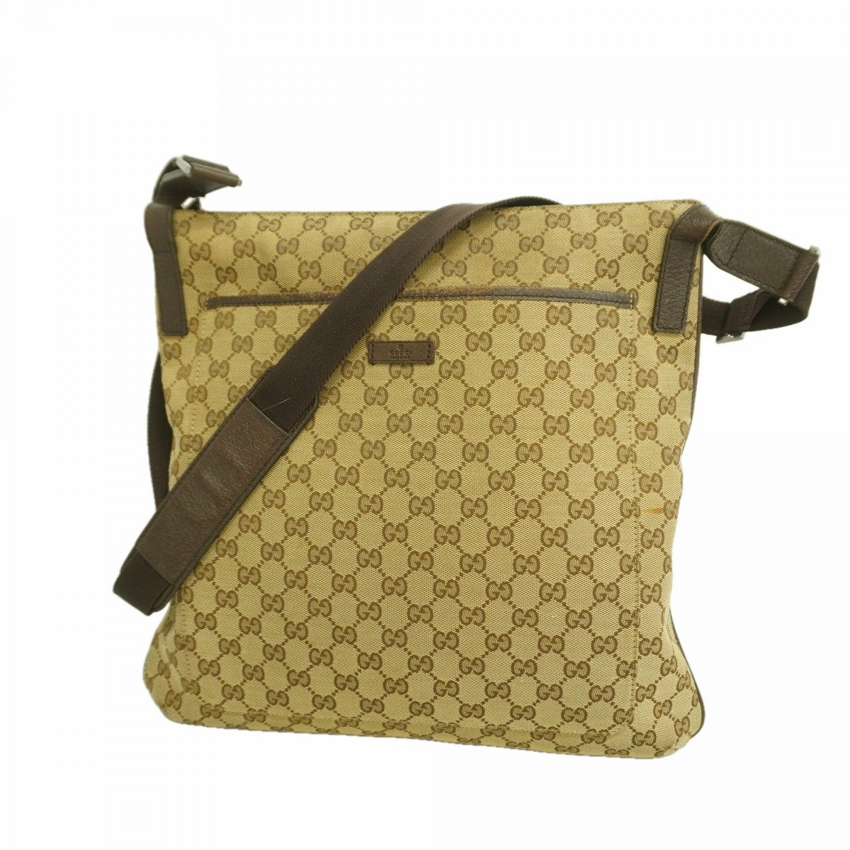 Gucci Shoulder Bag GG Canvas Beige Silver