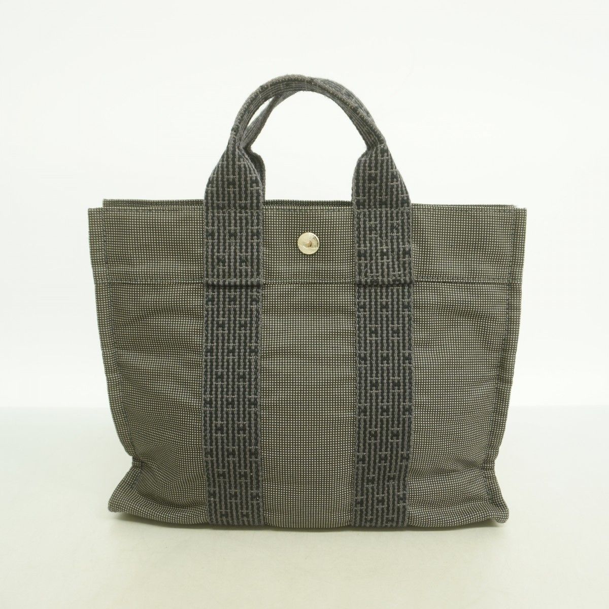 Hermes Handbag Her Line PM Canvas Gray Silver — view 9