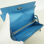 Hermes Wallet Kelly Veau Epsom Azur Silver — view 3