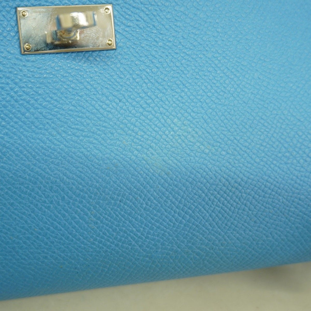 Hermes Wallet Kelly Veau Epsom Azur Silver — view 9