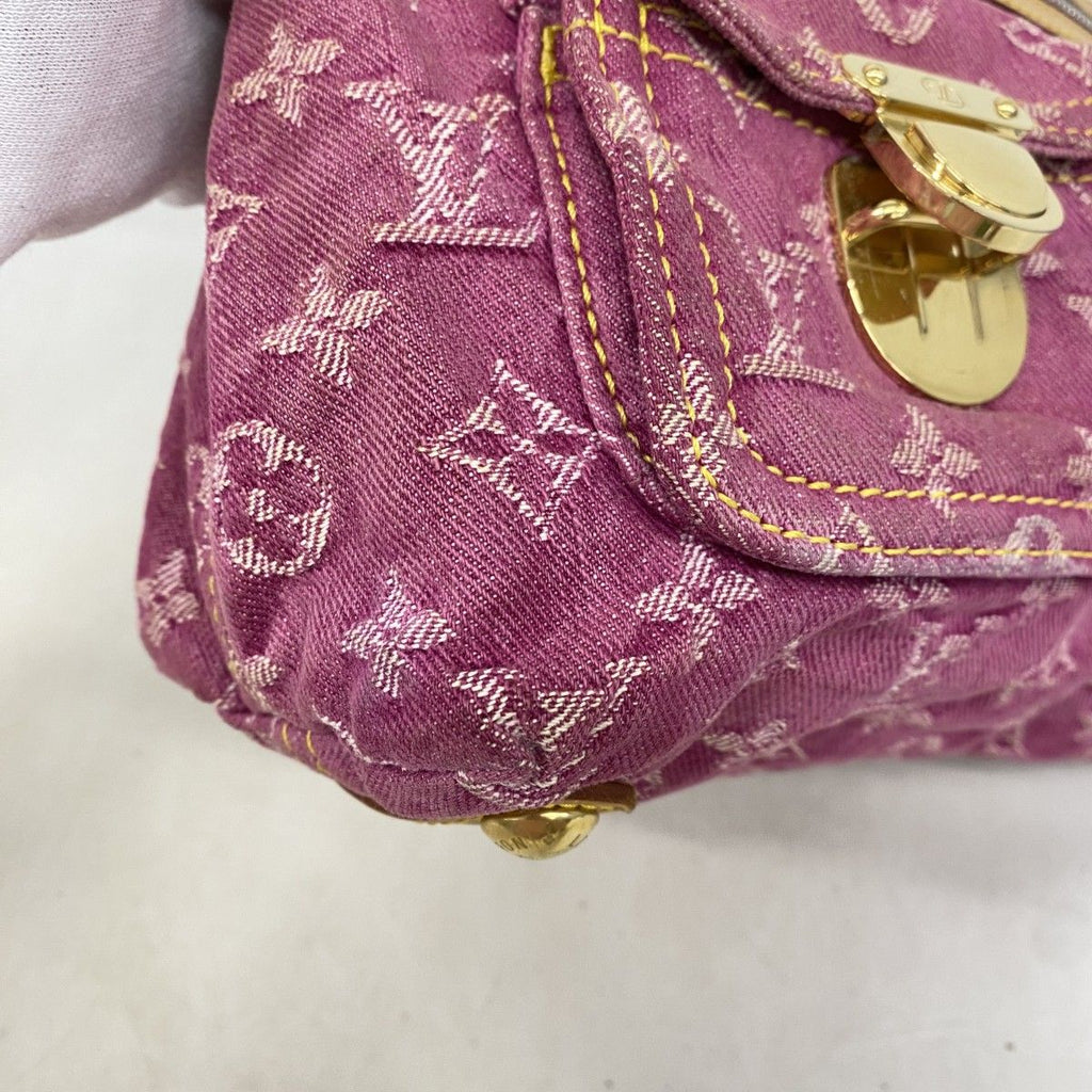 Louis Vuitton Shoulder Bag Monogram Denim PM Fuchsia — view 6