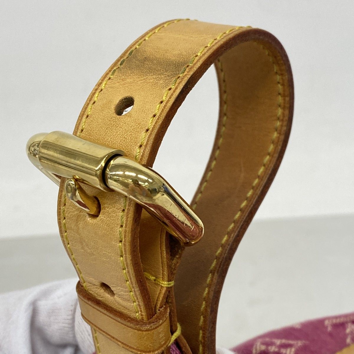 Louis Vuitton Shoulder Bag Monogram Denim PM Fuchsia — view 8