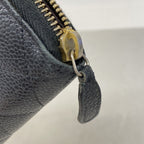 Chanel Wallet Quilted Caviar Leather Black Champagne Gold — view 8