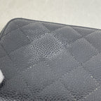 Chanel Wallet Quilted Caviar Leather Black Champagne Gold — view 7