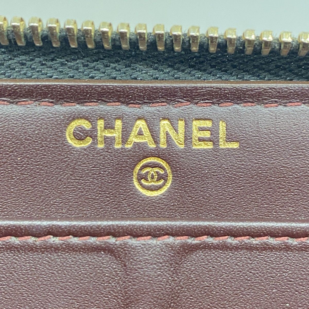 Chanel Wallet Quilted Caviar Leather Black Champagne Gold — view 4